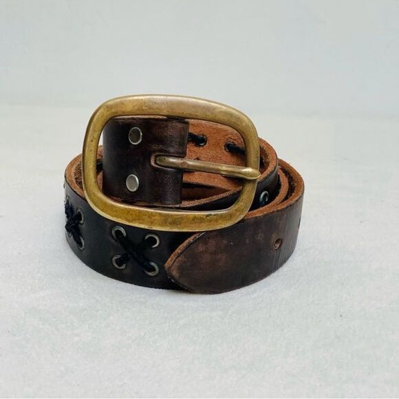 Jeff Galia Handmade Rock n Roll Leather Belt Black concert belt Distressed Belt main image 10